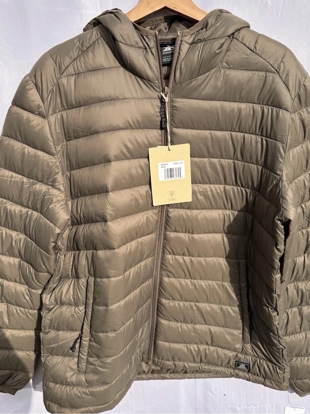 ZeroXposure Lightweight Quilted Puffer Jacket,   Packable, NWT, Large